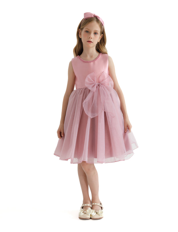 Pink Felice Tulle Bow Dress