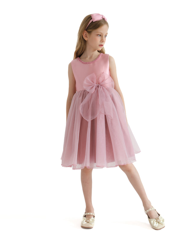 Pink Felice Tulle Bow Dress