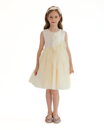 Champagne Felice Tulle Bow Dress