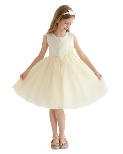 Champagne Felice Tulle Bow Dress