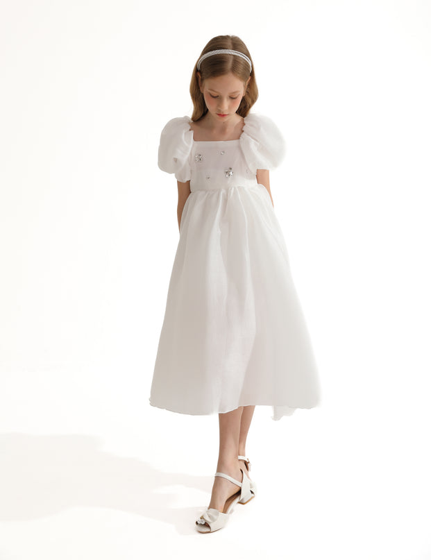 White Janelle Applique Teacup Gown