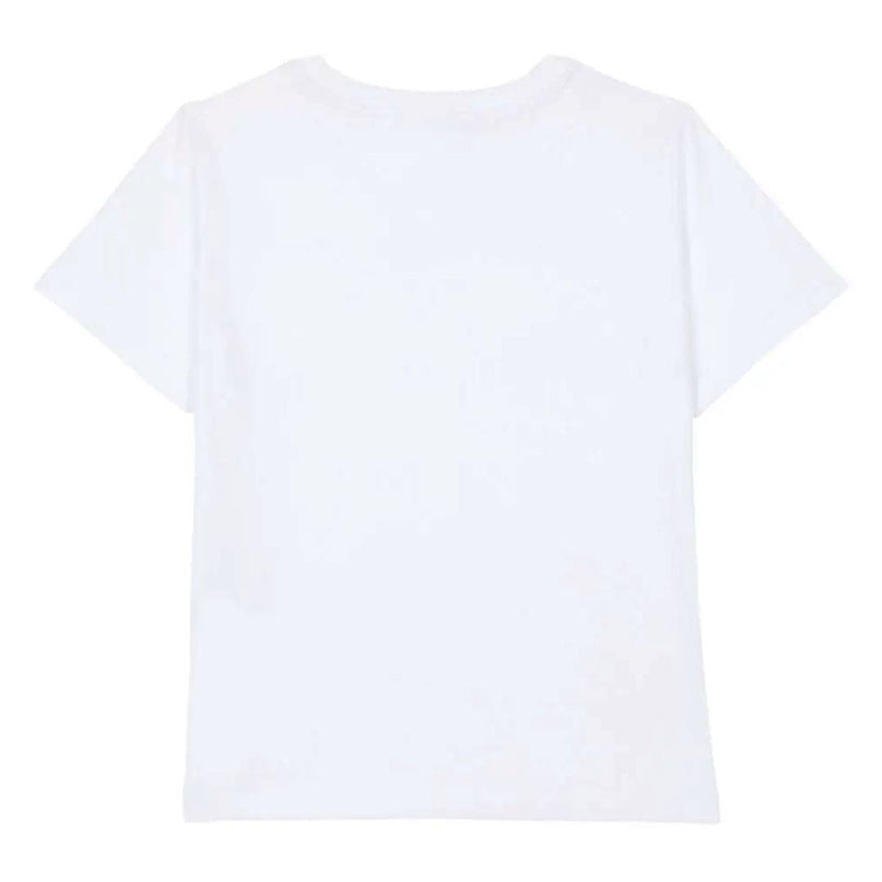 balmain-White Logo Print T-Shirt-bu8r01-z0057-100