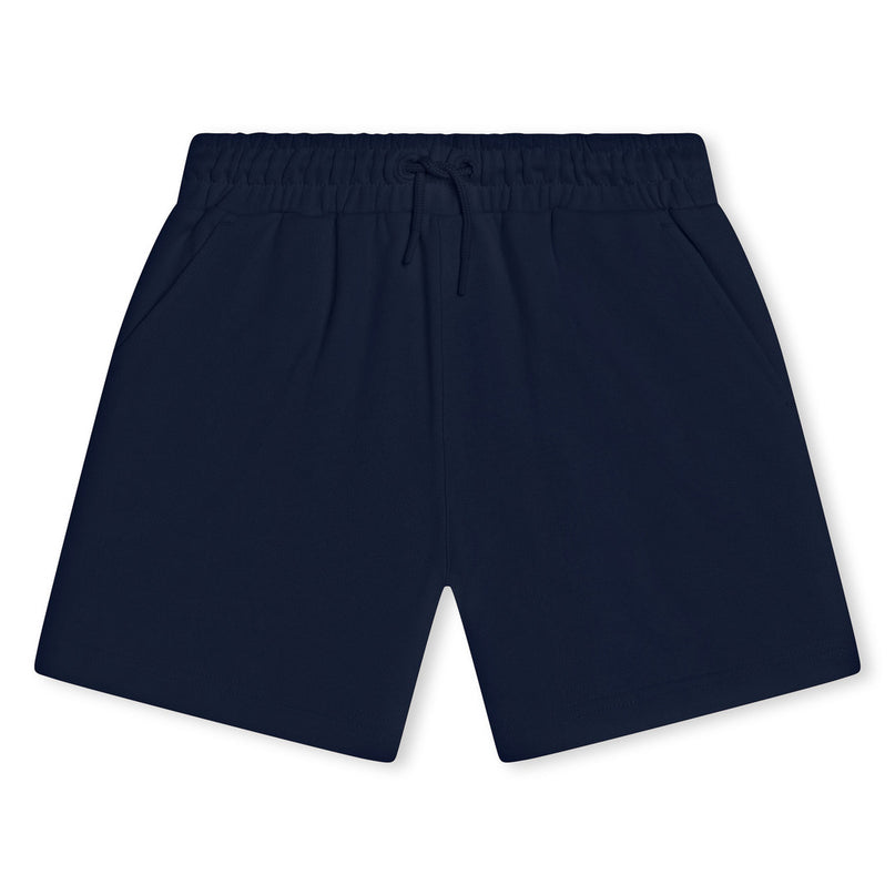 Navy Logo Cotton Shorts