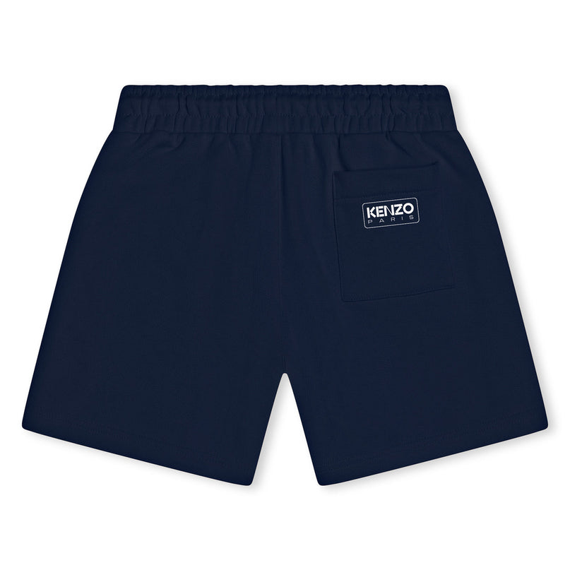 Navy Logo Cotton Shorts