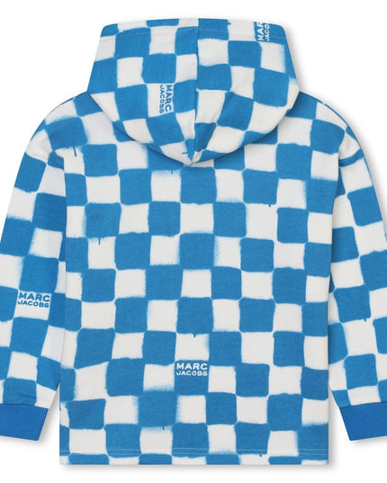 marc-jacobs-w60191-873-kb-Blue Checkered Hooded Sweatshirt