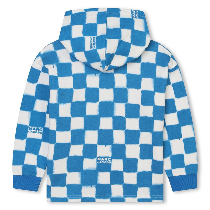 marc-jacobs-w60191-873-kb-Blue Checkered Hooded Sweatshirt