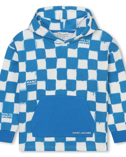 marc-jacobs-w60191-873-kb-Blue Checkered Hooded Sweatshirt