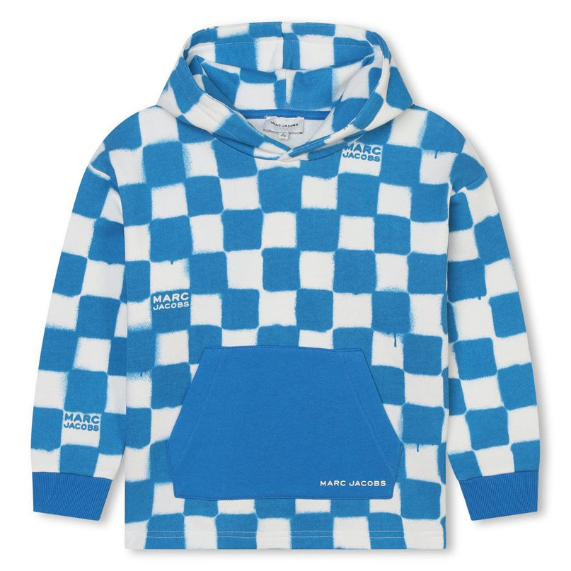 marc-jacobs-w60191-873-kb-Blue Checkered Hooded Sweatshirt