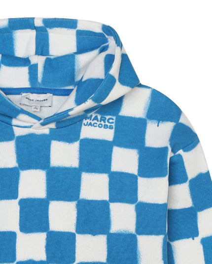 marc-jacobs-w60191-873-kb-Blue Checkered Hooded Sweatshirt