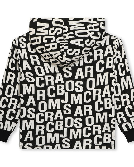 marc-jacobs-w60142-09b-Black Logo Print Hooded Sweatshirt