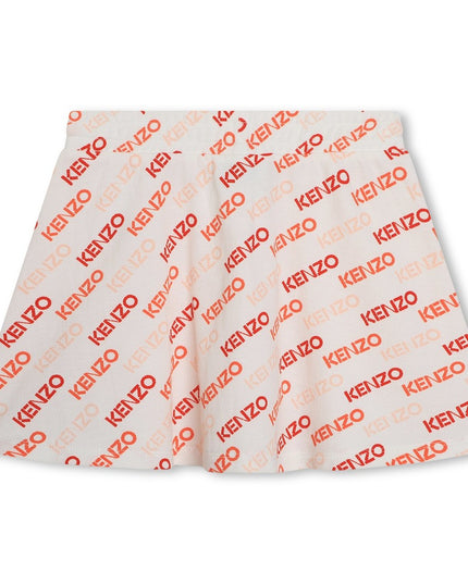 kenzo-k60190-12p-kg-White Logo Skirt