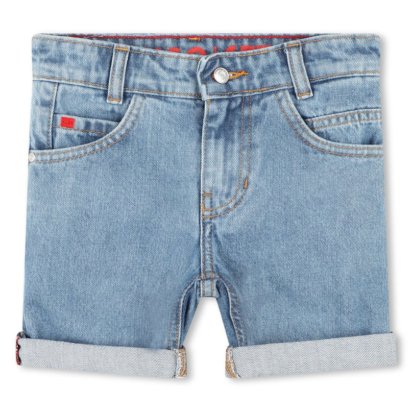 hugo-g00041-z74-kb-Blue Denim Bermuda Shorts