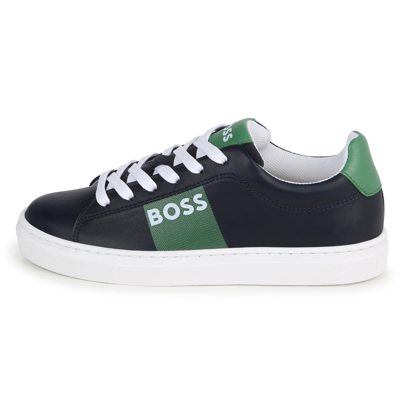 boss-j50854-849-kb-Navy & Green Logo Sneakers