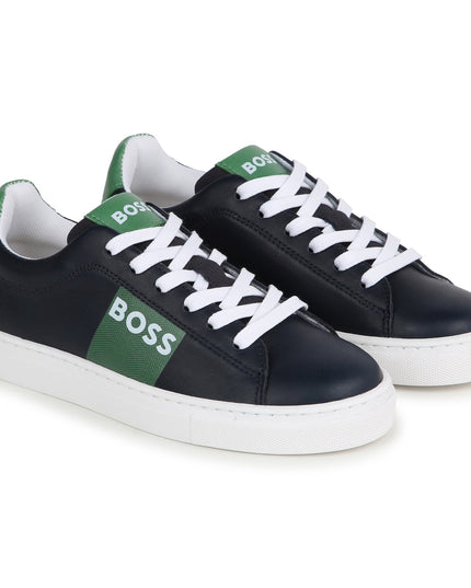 boss-j50854-849-kb-Navy & Green Logo Sneakers