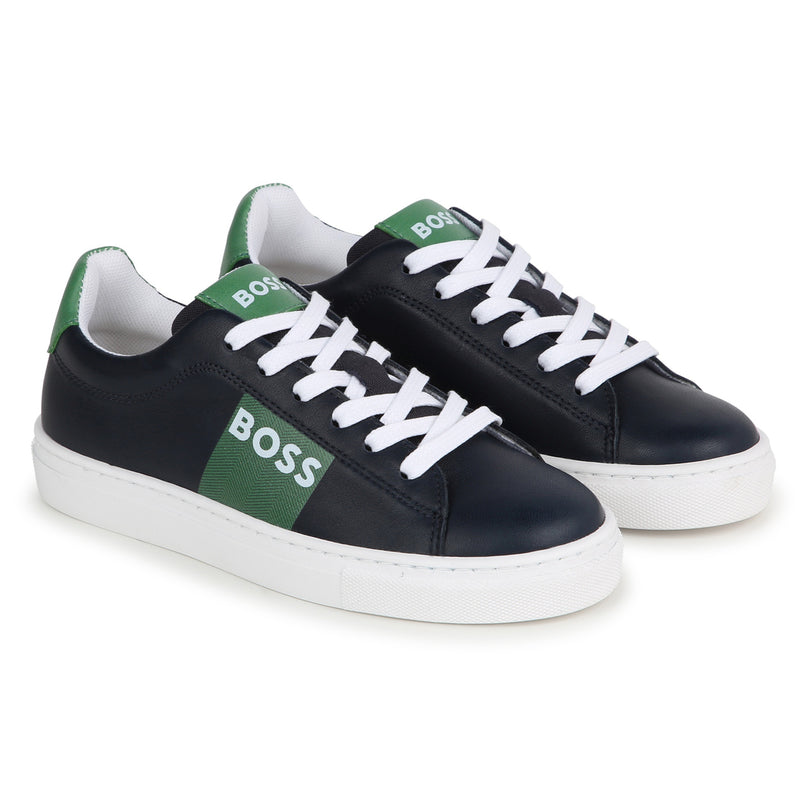 boss-j50854-849-kb-Navy & Green Logo Sneakers