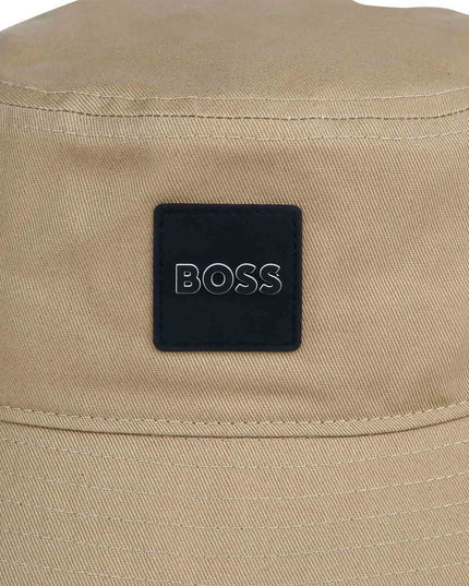 Beige Box Logo Bucket Hat