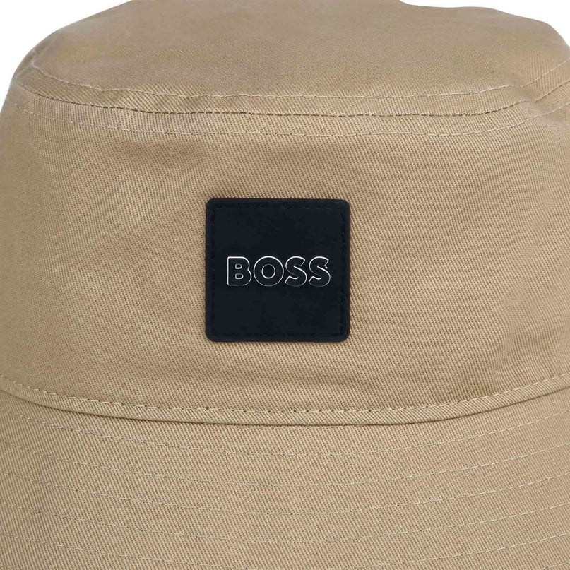 Beige Box Logo Bucket Hat