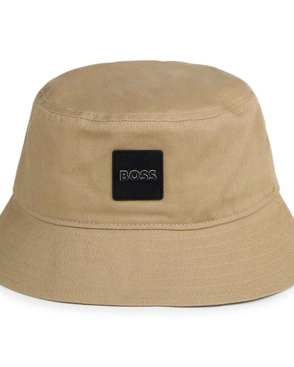 Beige Box Logo Bucket Hat