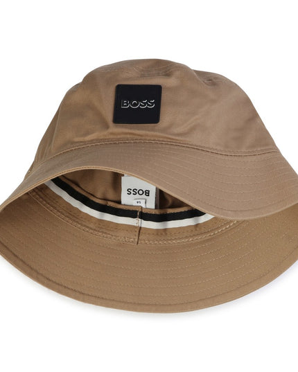 Beige Box Logo Bucket Hat