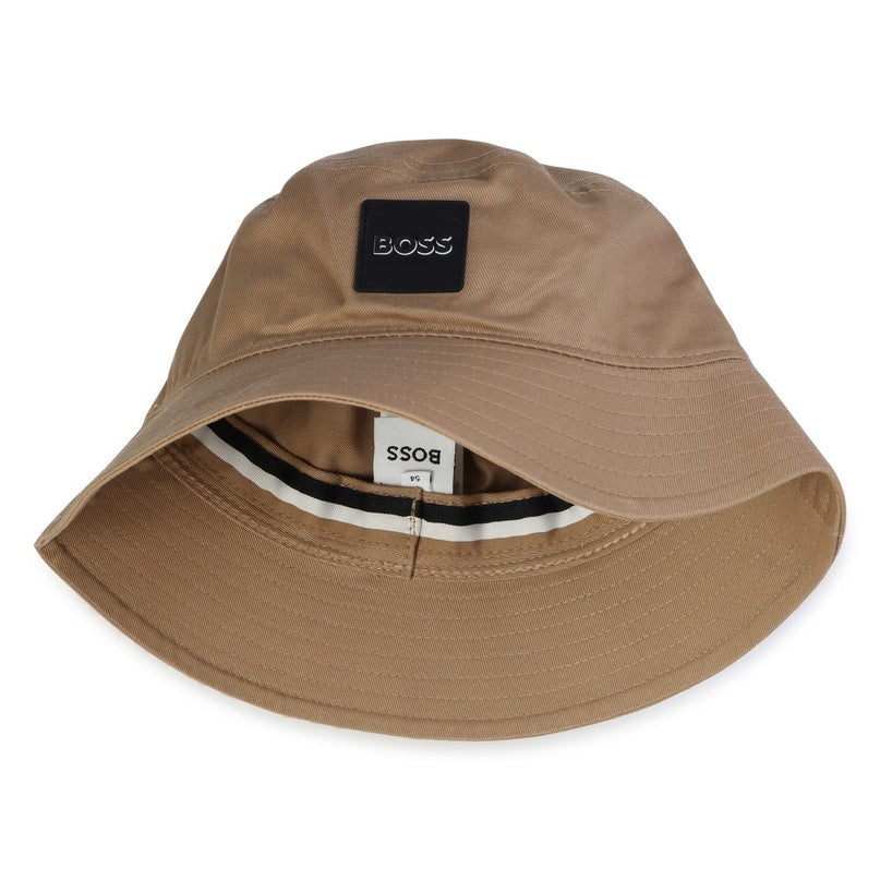 Beige Box Logo Bucket Hat