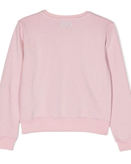 golden-goose-gyp01279-p000918-25592-Pink Sweatshirt with Silver Maxi Star