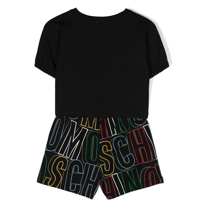 moschino-Black Logo Print Cotton Shorts Set-hdg015-ldb0c-86556