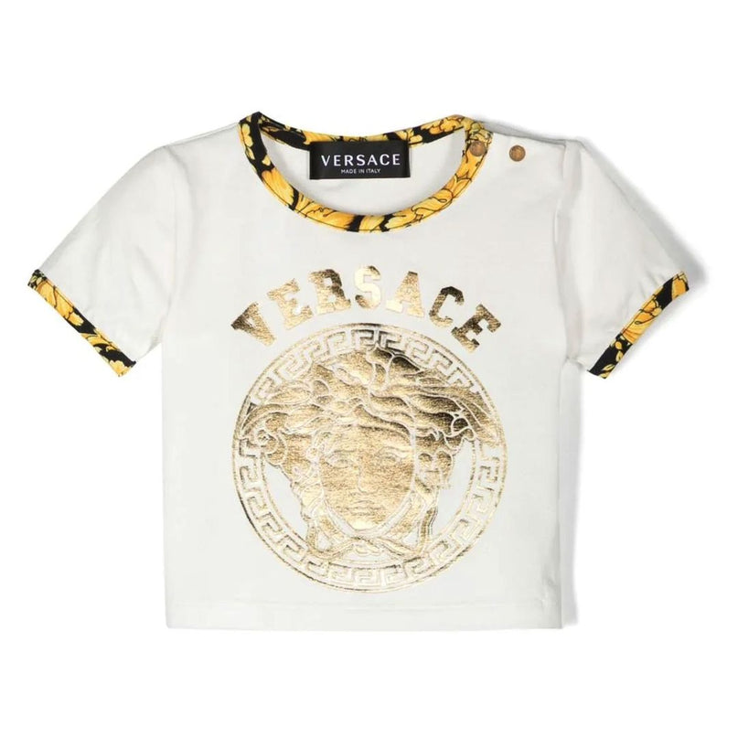 versace-White Logo T-Shirt-10114781a08349-6wb10