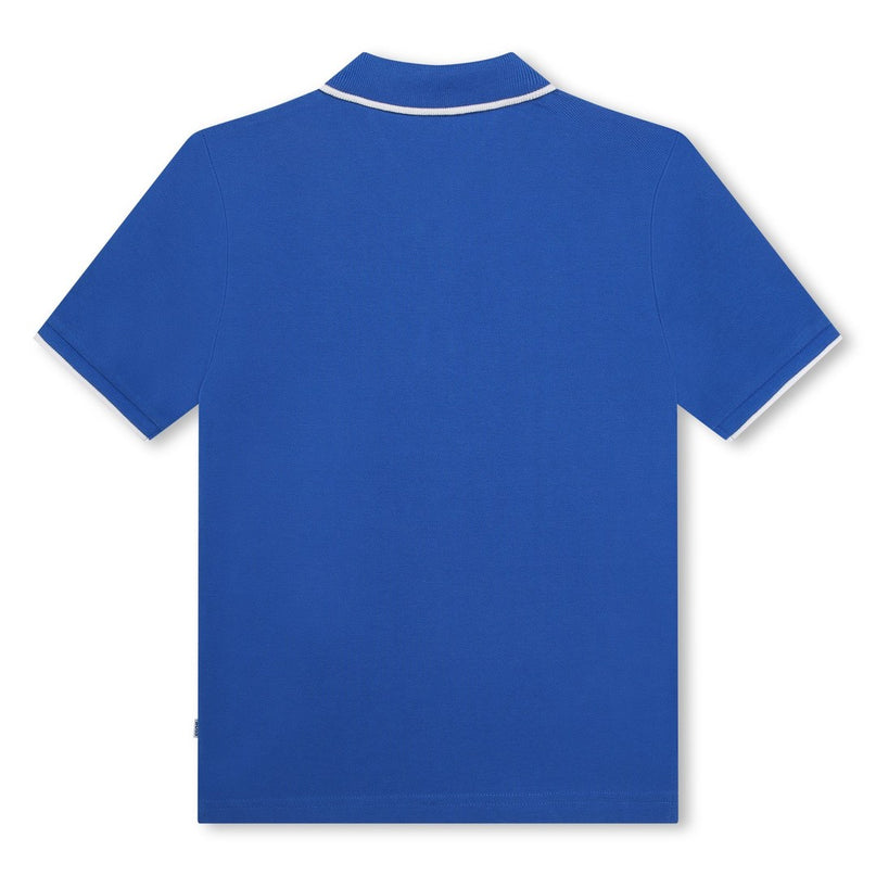 Blue Short Sleeve Logo Polo