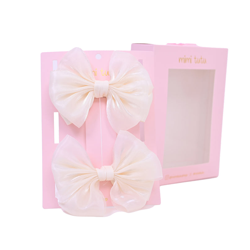 Multicolor Satin Bow Hairclip Set