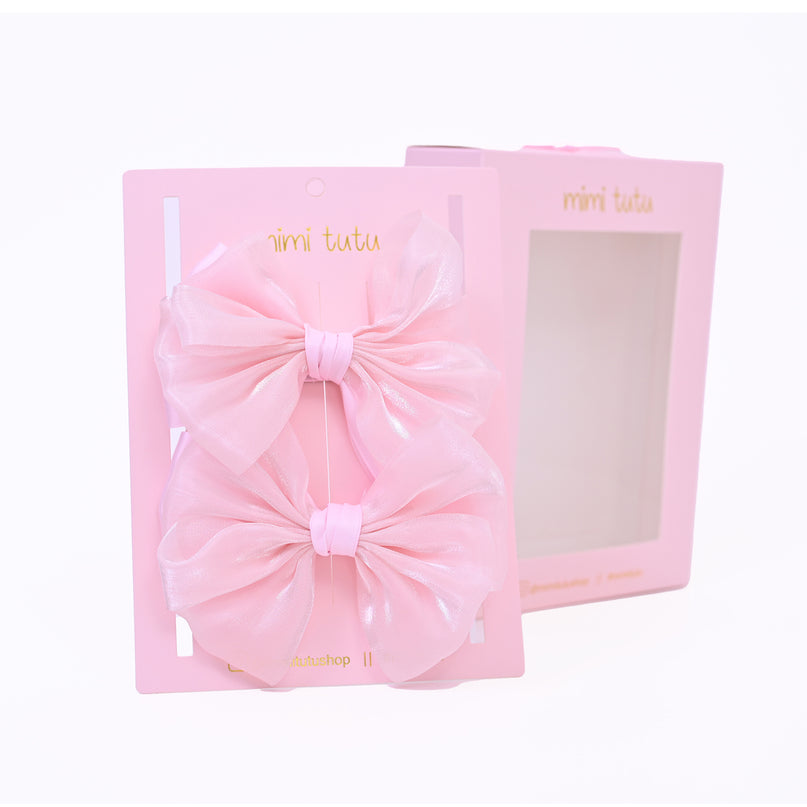 Multicolor Satin Bow Hairclip Set