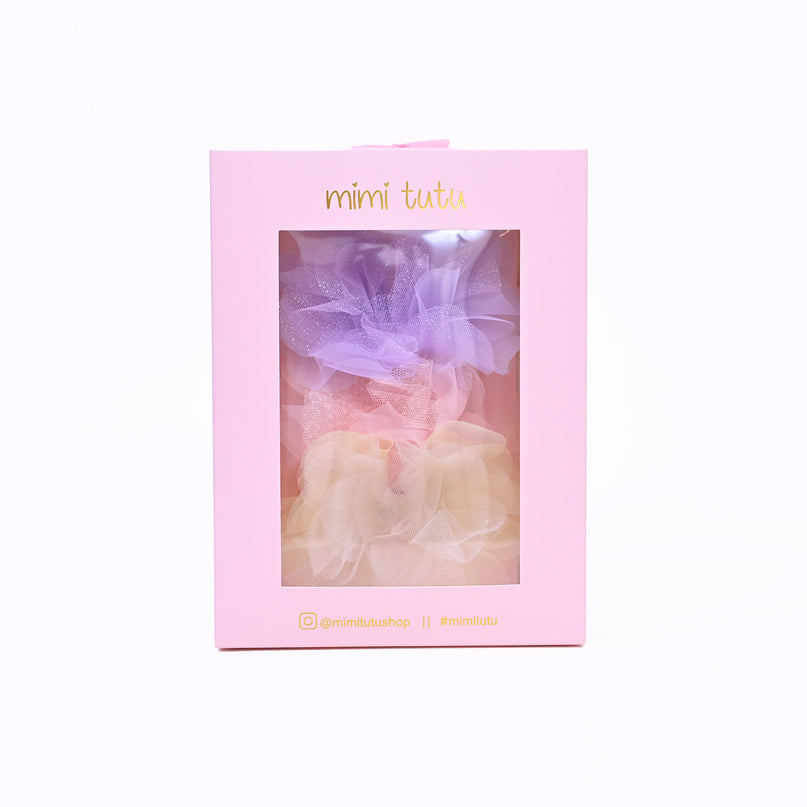 Tulle Flower Bow Hairclip Set