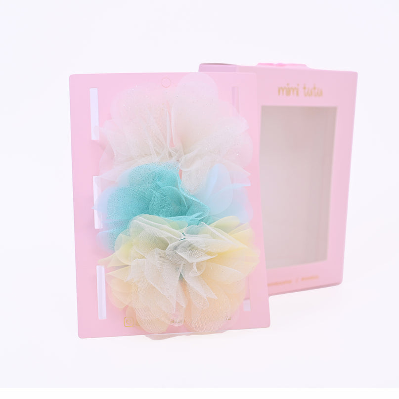 Tulle Flower Bow Hairclip Set