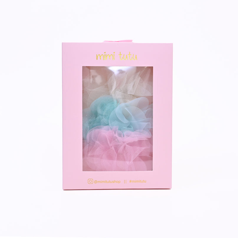 Tulle Flower Bow Hairclip Set