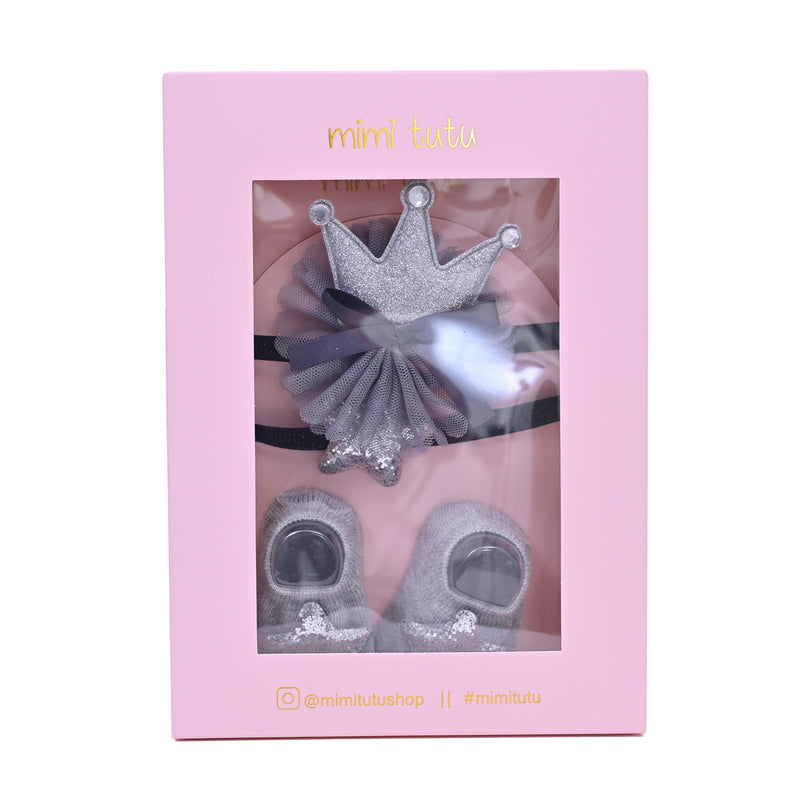 Grey Star and Bow Crown Gift Set