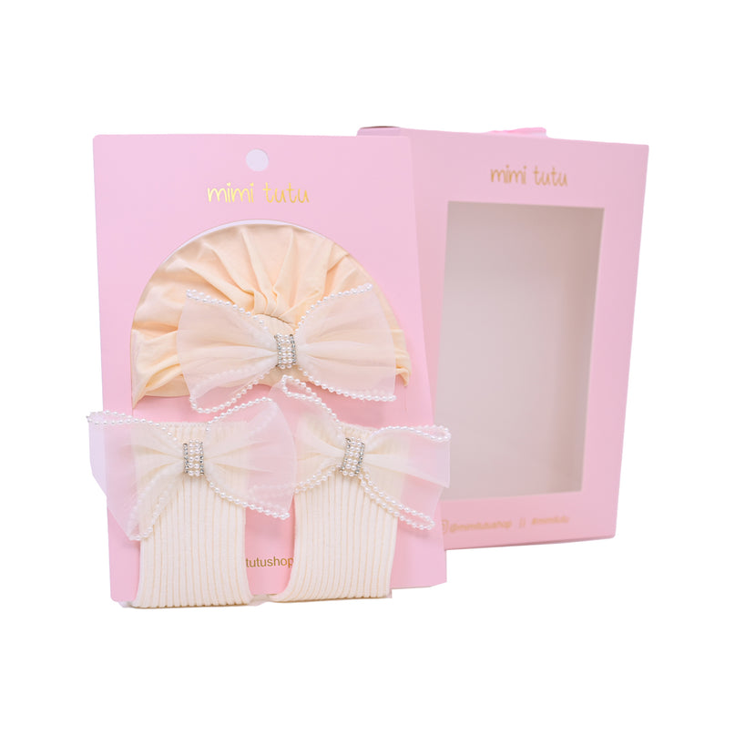 Yellow Bow Pearl Lined Gift Set