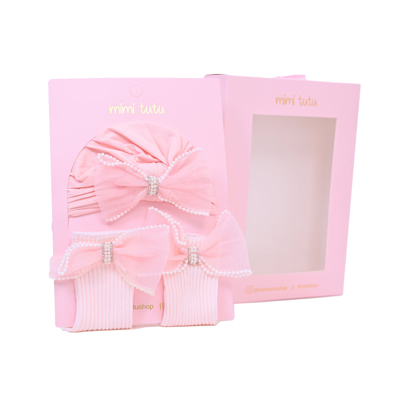 Pink Bow Pearl Lined Gift Set