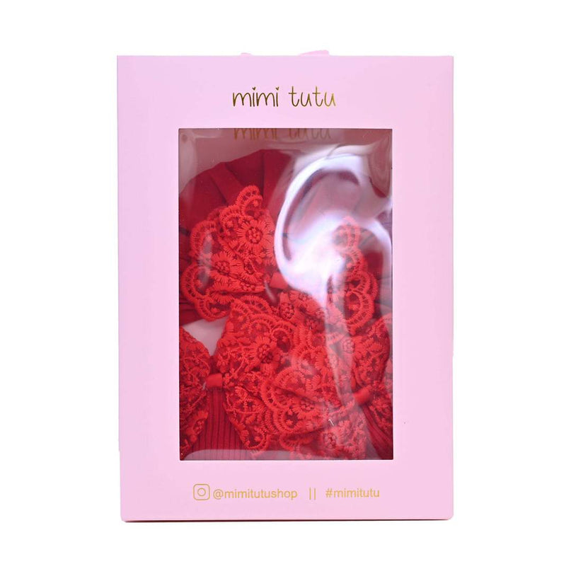 Red Lace Bow Gift Set