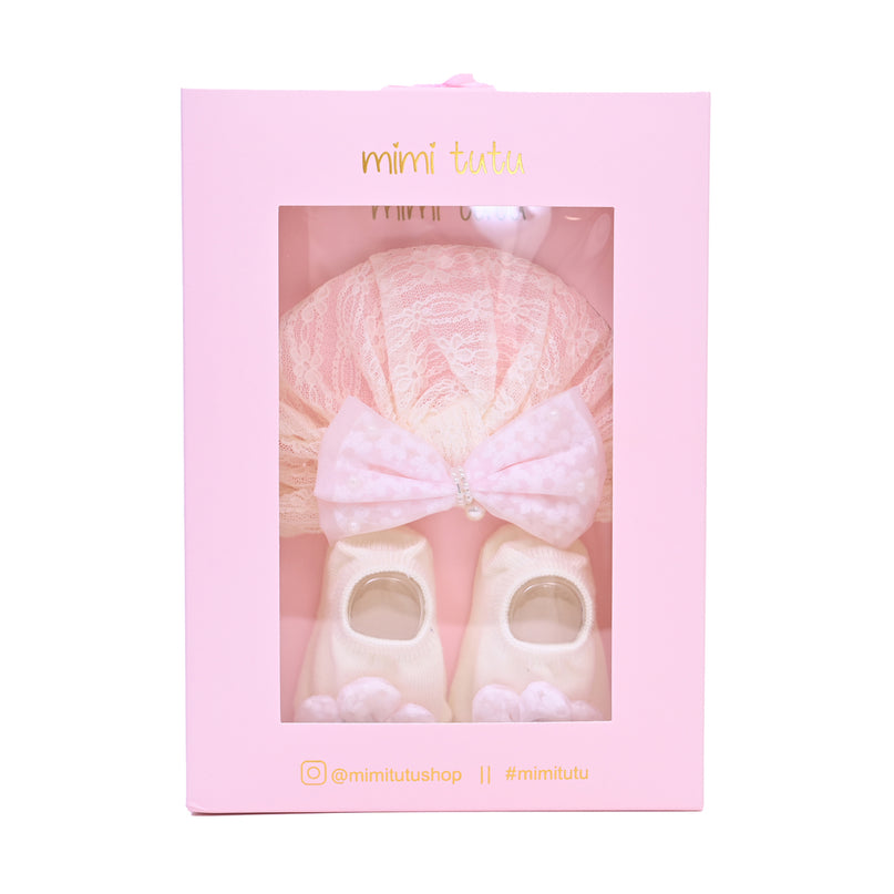 Pink Bow and Flower White Gift Set