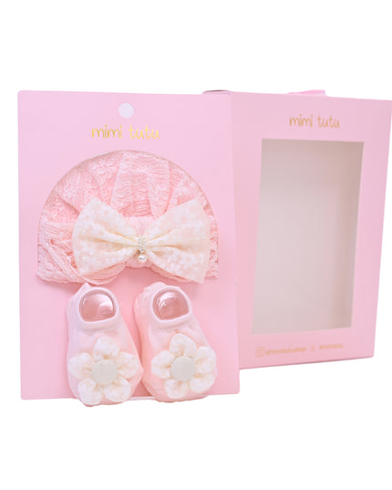 Pink and Ivory Flower Gift Set