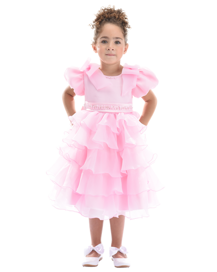 Pink Bonaventura Ruffle Dress