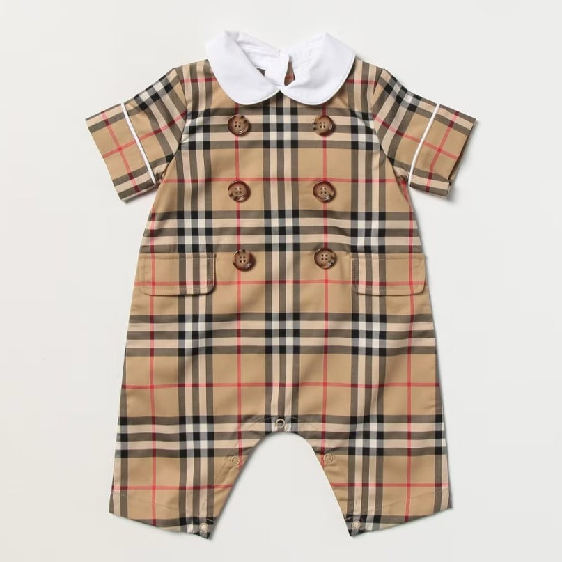 burberry-Octavian Romper in Archive Beige Check-8069153-116036-a7028