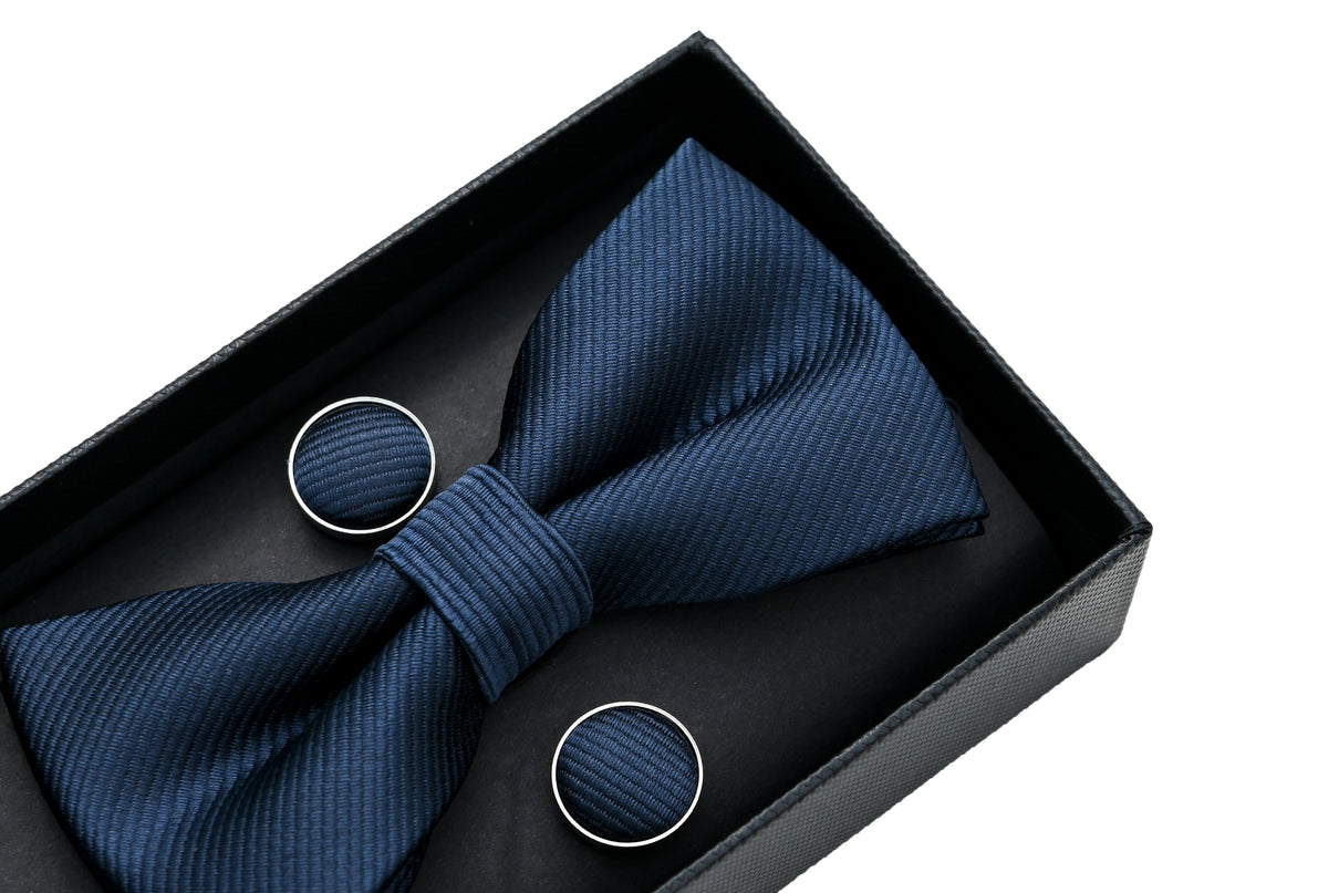 moustache-Navy-Blue-Textured-bowtie-set-ma42005