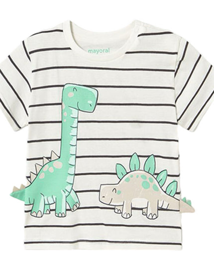 Teal Striped Dinosaur T-Shirt