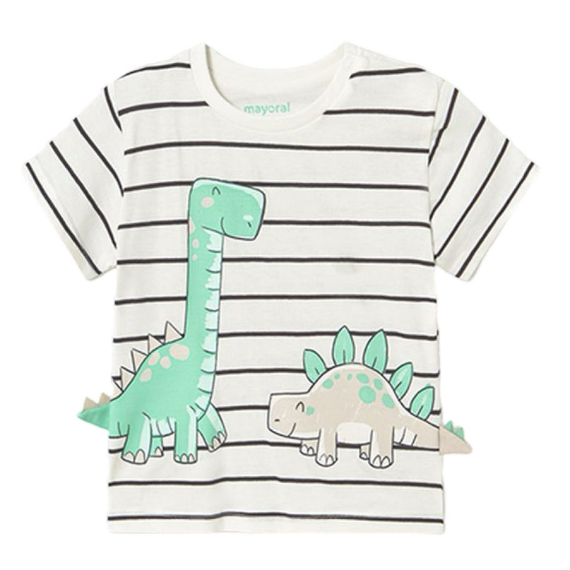 Teal Striped Dinosaur T-Shirt