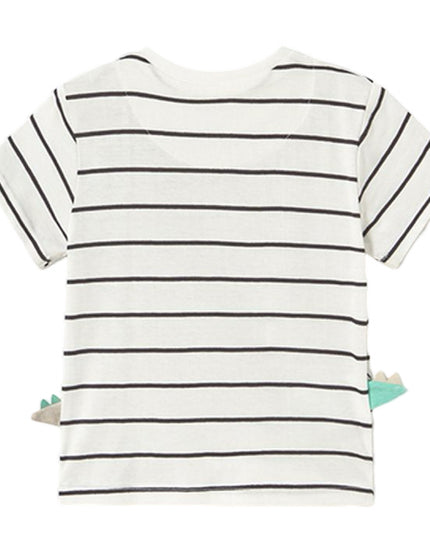 Teal Striped Dinosaur T-Shirt