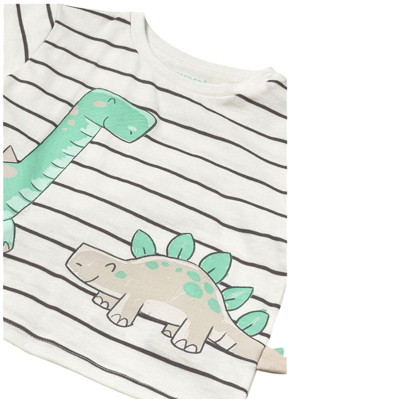 Teal Striped Dinosaur T-Shirt