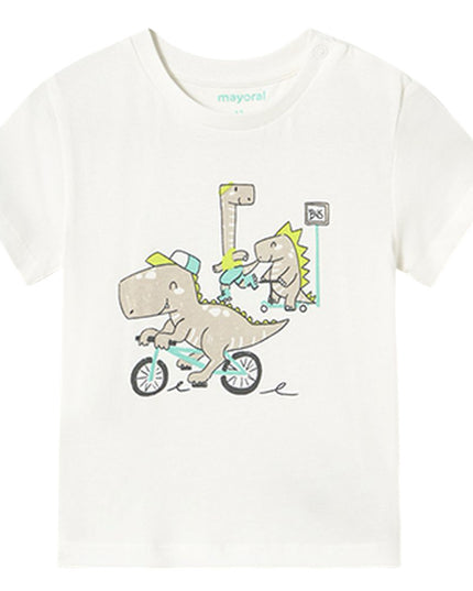 Cream Dinosaur Bike T-Shirt