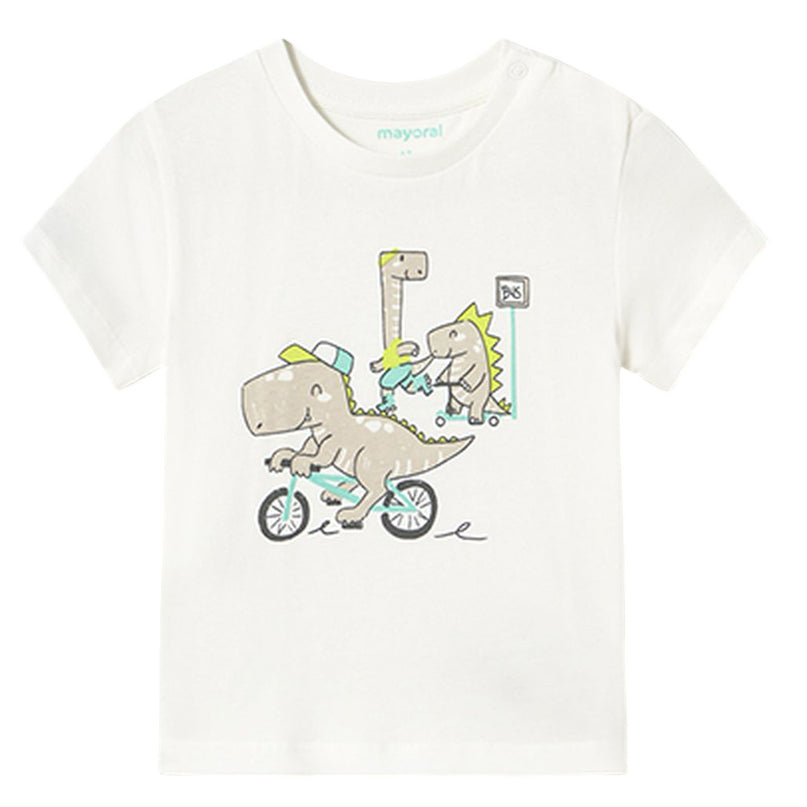 Cream Dinosaur Bike T-Shirt