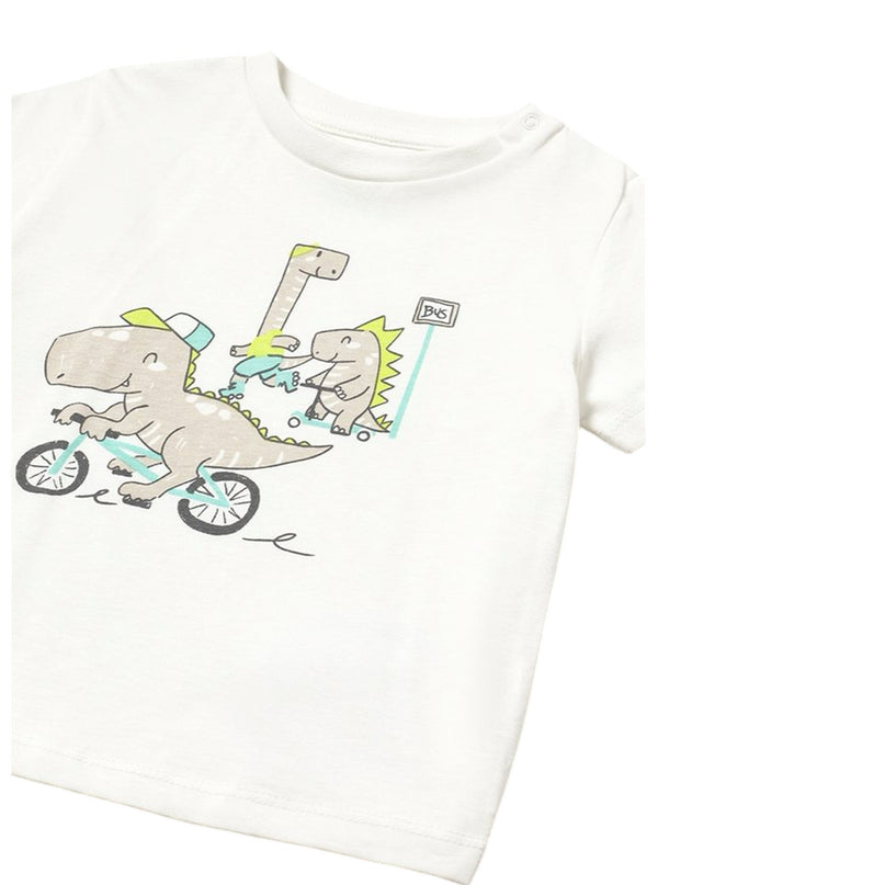 Cream Dinosaur Bike T-Shirt