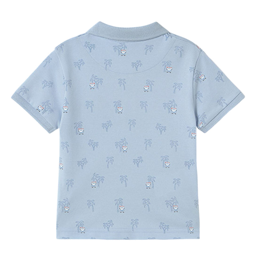 Sky Palm Tree Linen Polo